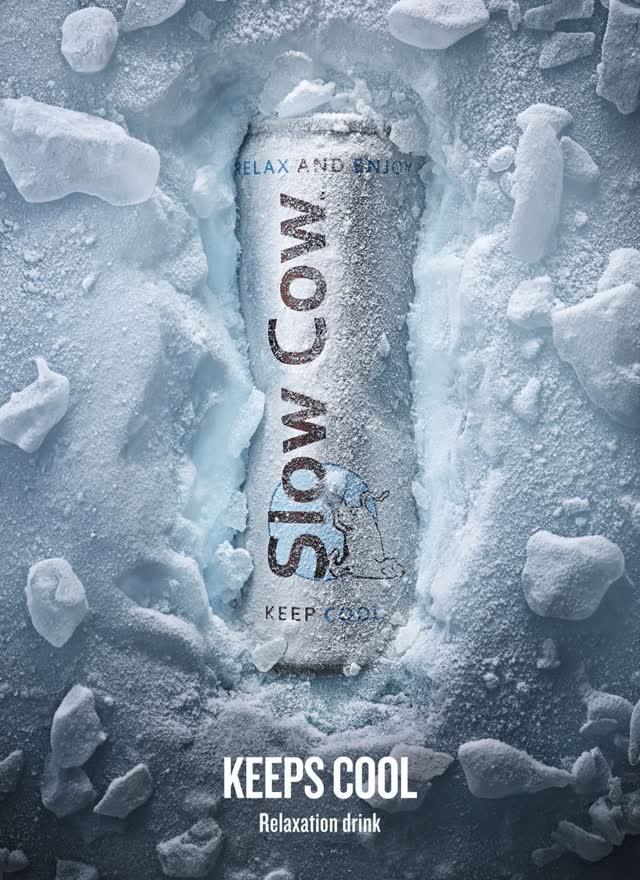 Packshot no gelo